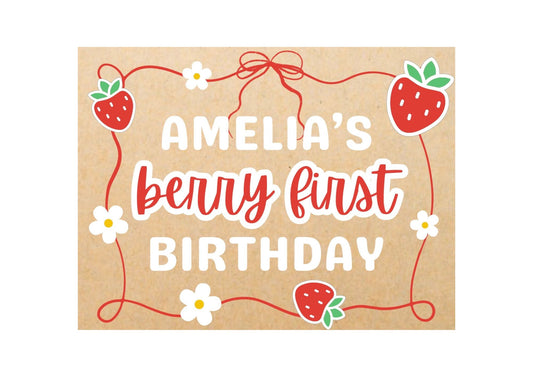 Berry First Kids Birthday Banners