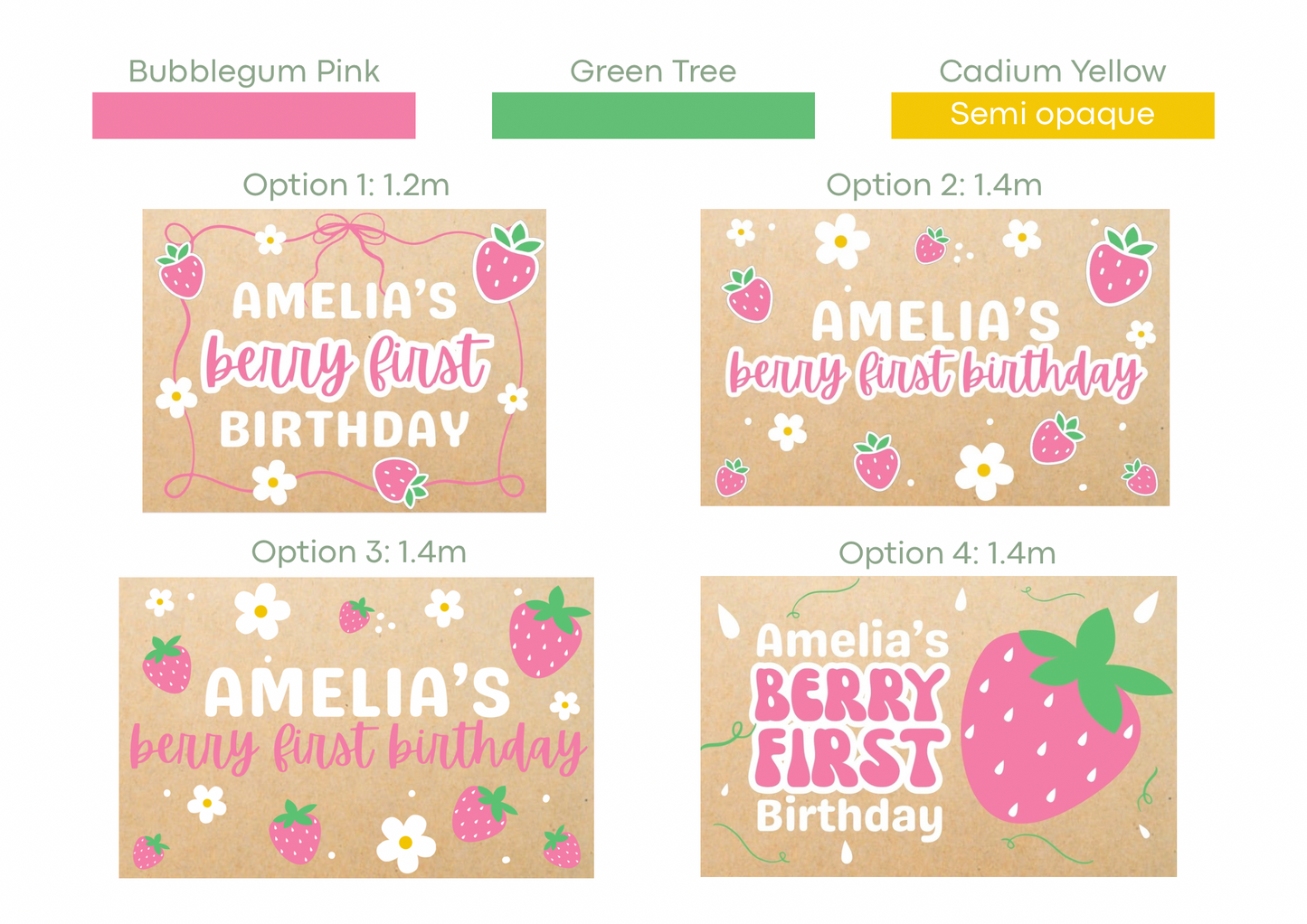 Berry First Kids Birthday Banners