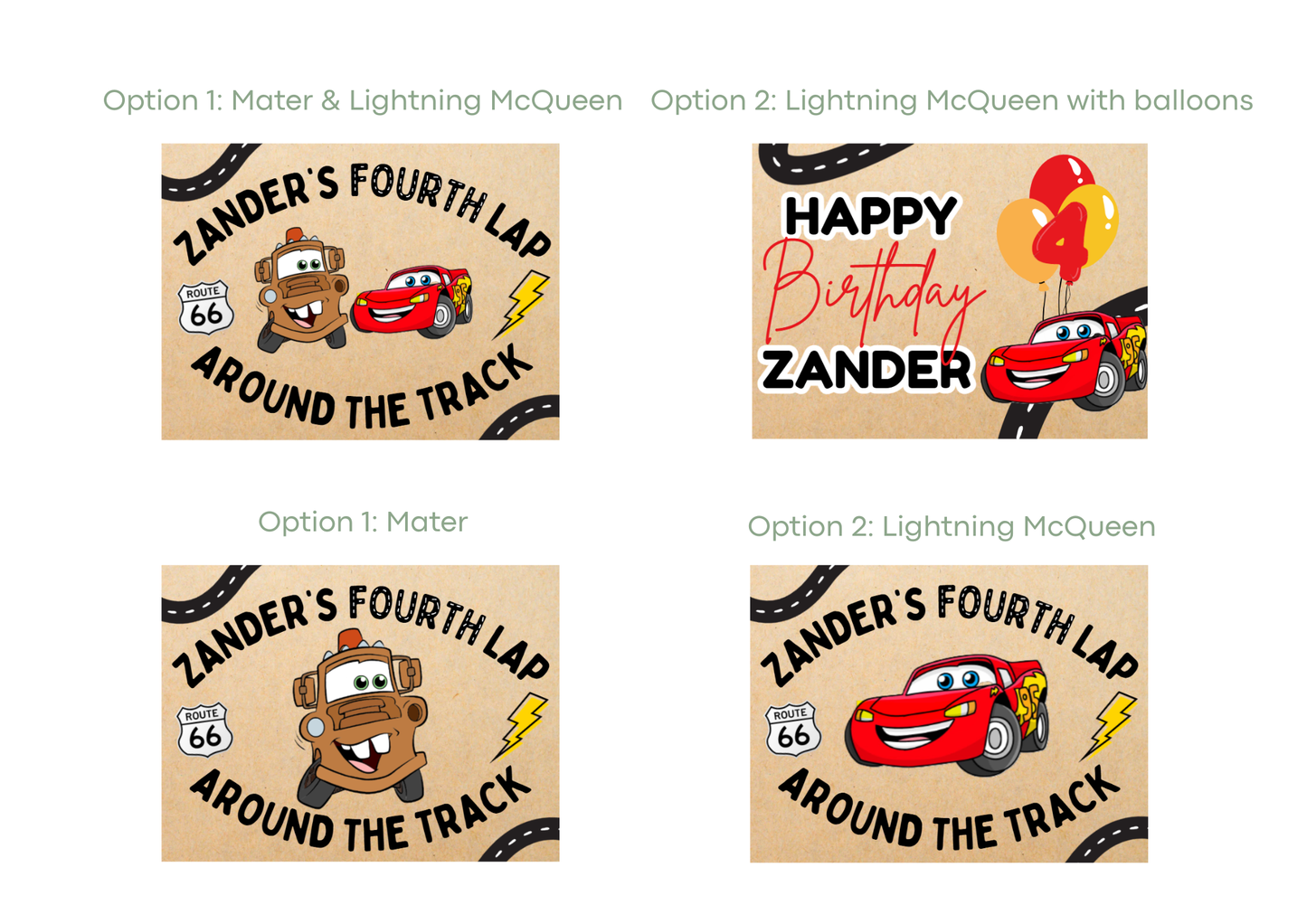 Cars Kids Birthday Banners