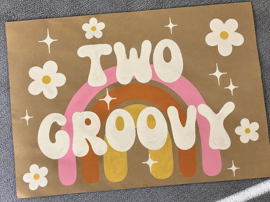 Two Groovy Birthday Banner