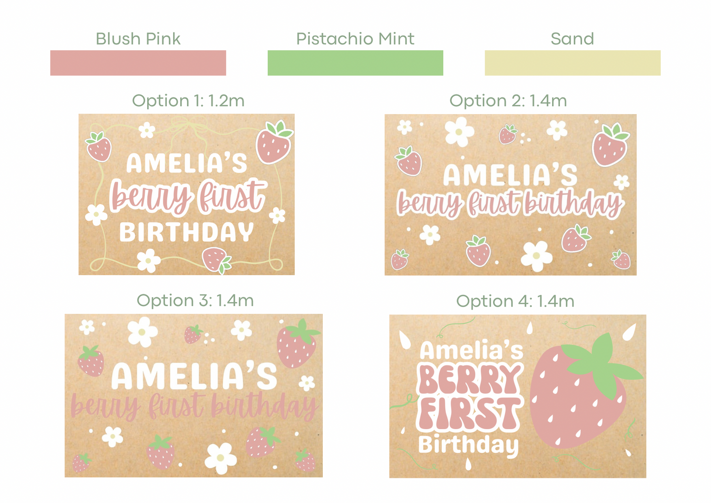 Berry First Kids Birthday Banners