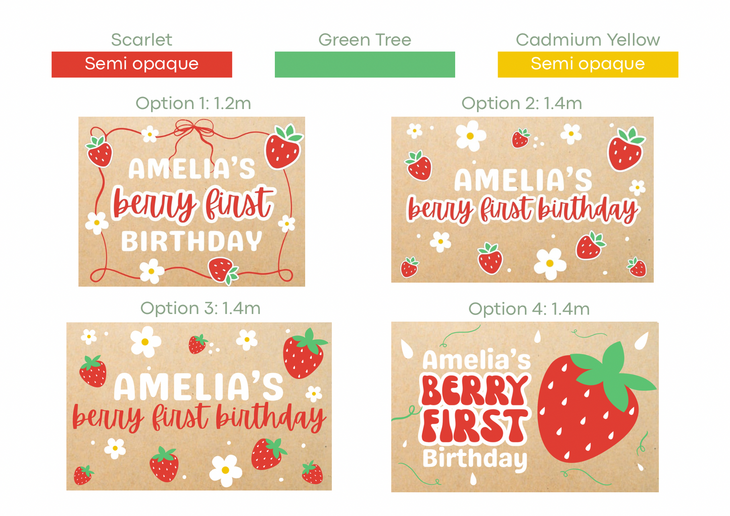 Berry First Kids Birthday Banners