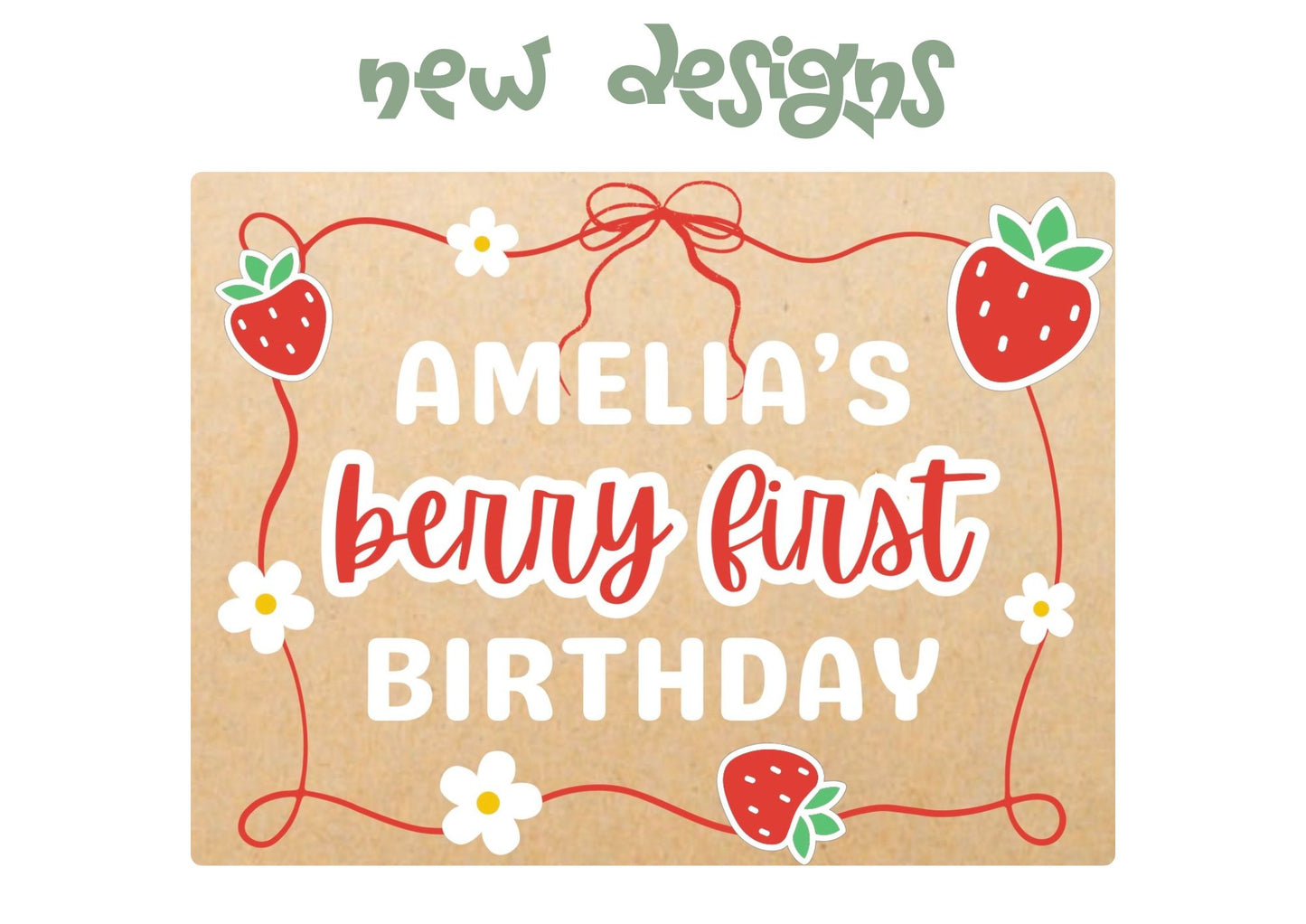 Berry First Kids Birthday Banners