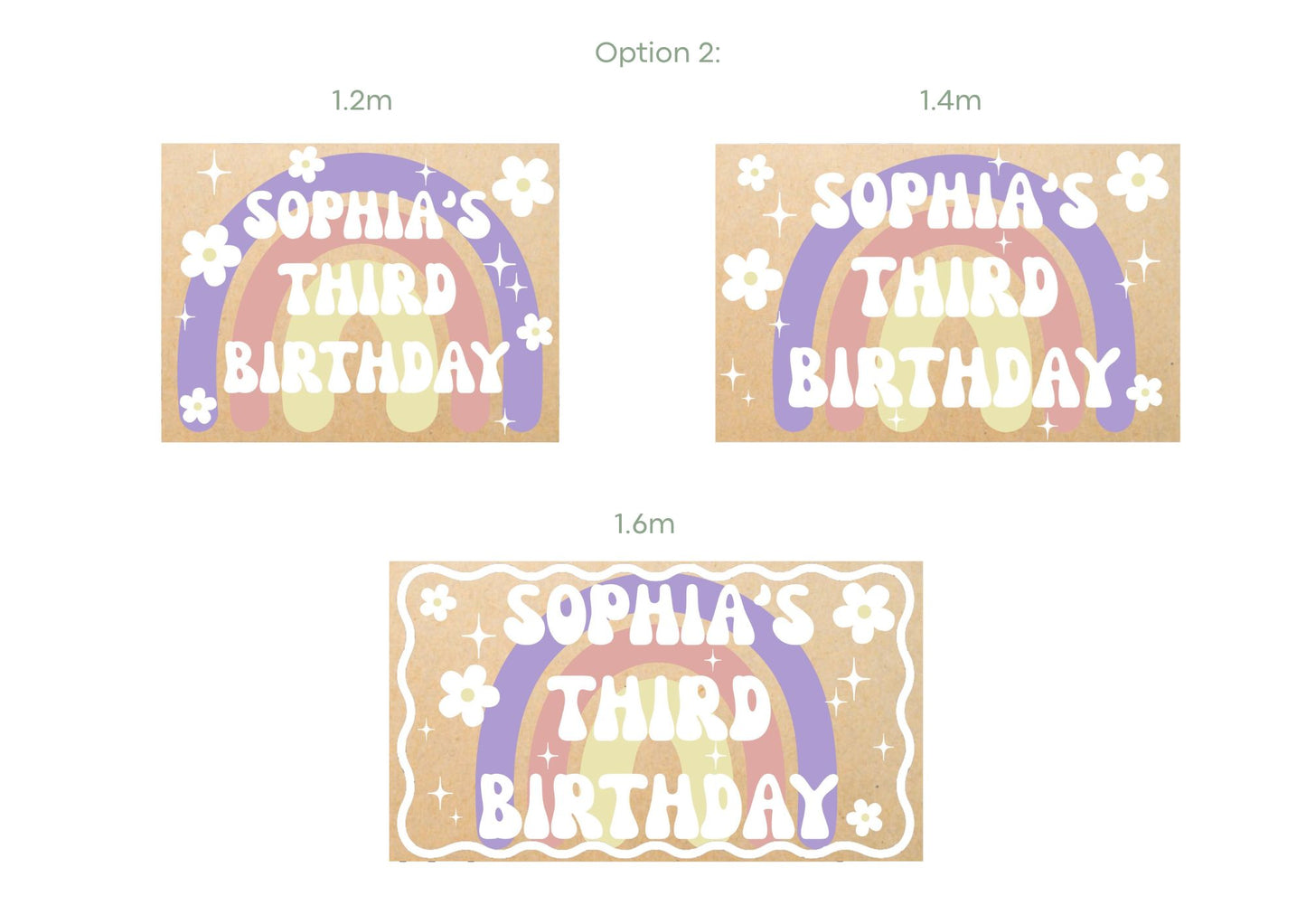 Pastel Rainbow Kids Birthday Banners