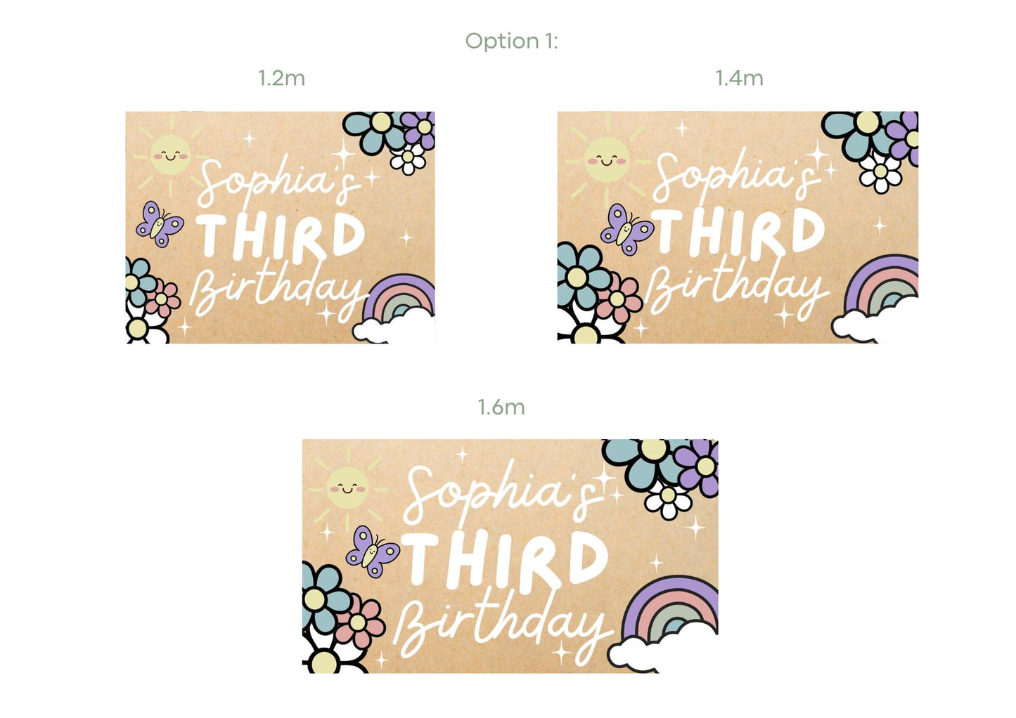 Pastel Rainbow Kids Birthday Banners