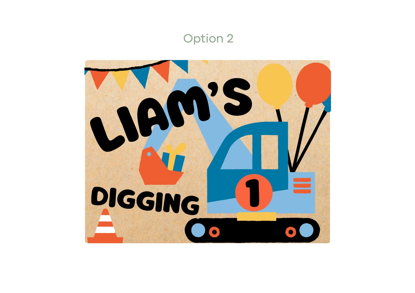 Digger/Truck First Birthday Banners