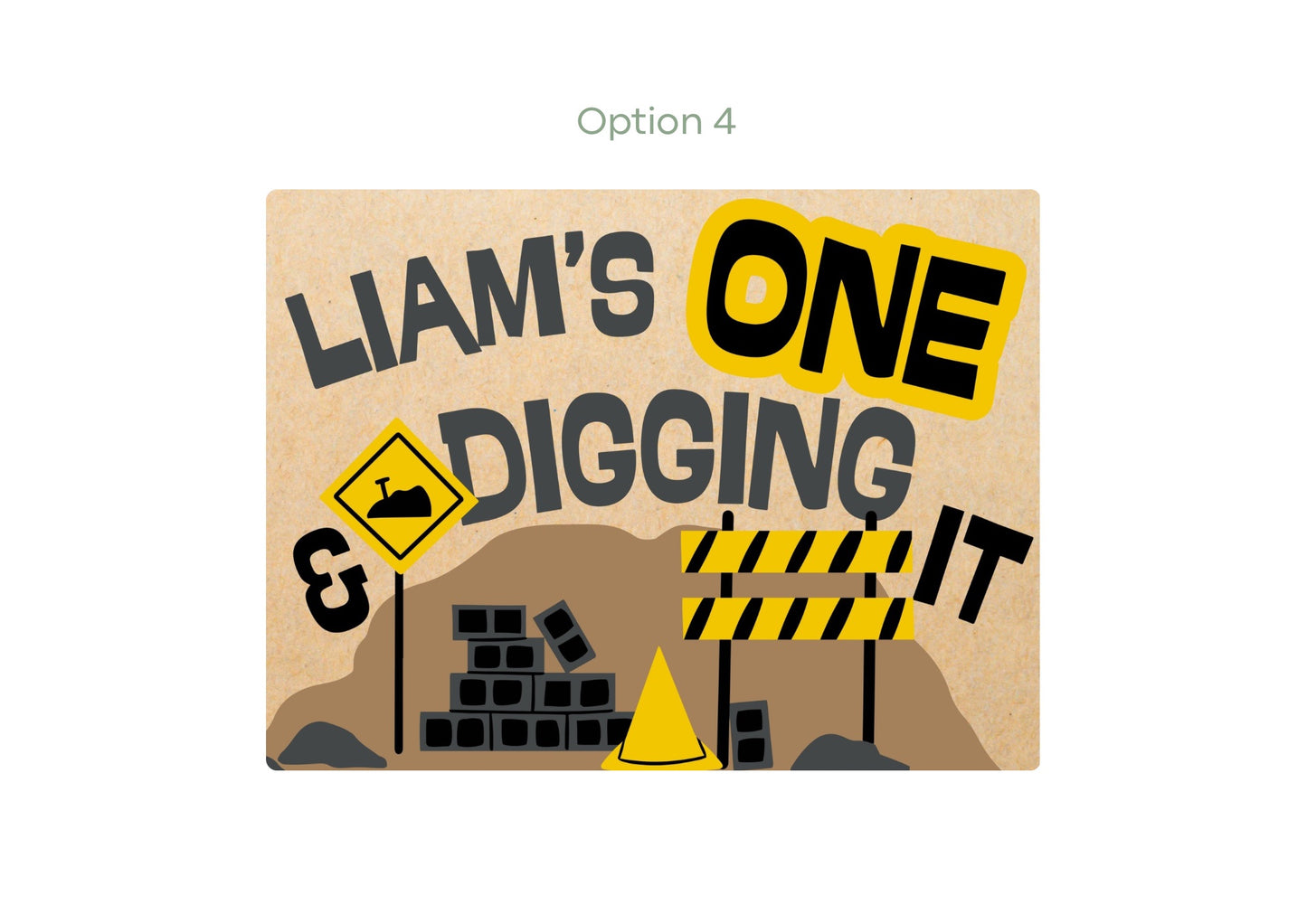 Digger/Truck First Birthday Banners