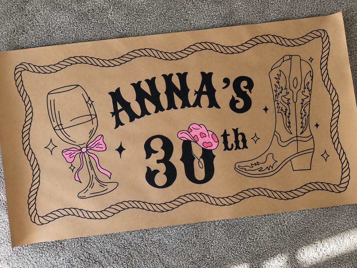 Cowgirl Birthday Banner