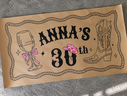 Cowgirl Birthday Banner