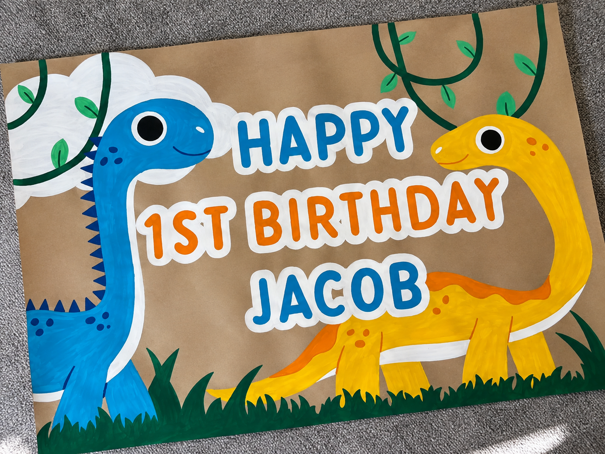 Dinosaur Birthday Banner
