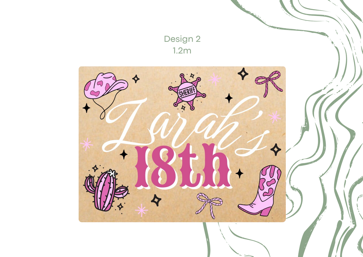 Western Girly Birthday Banner