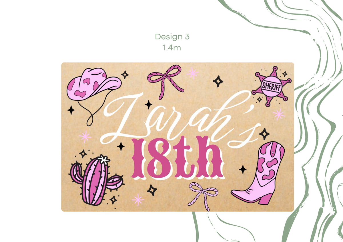 Western Girly Birthday Banner