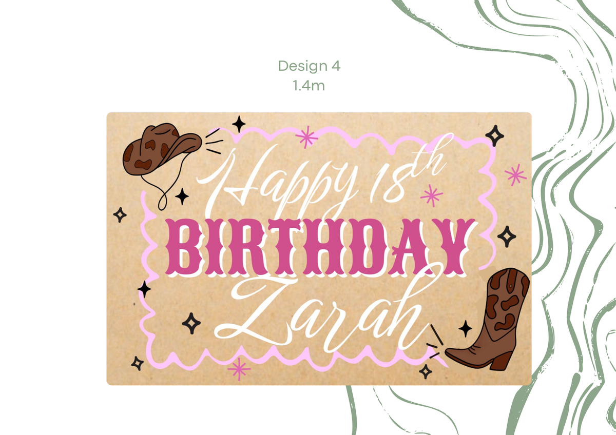 Western Girly Birthday Banner