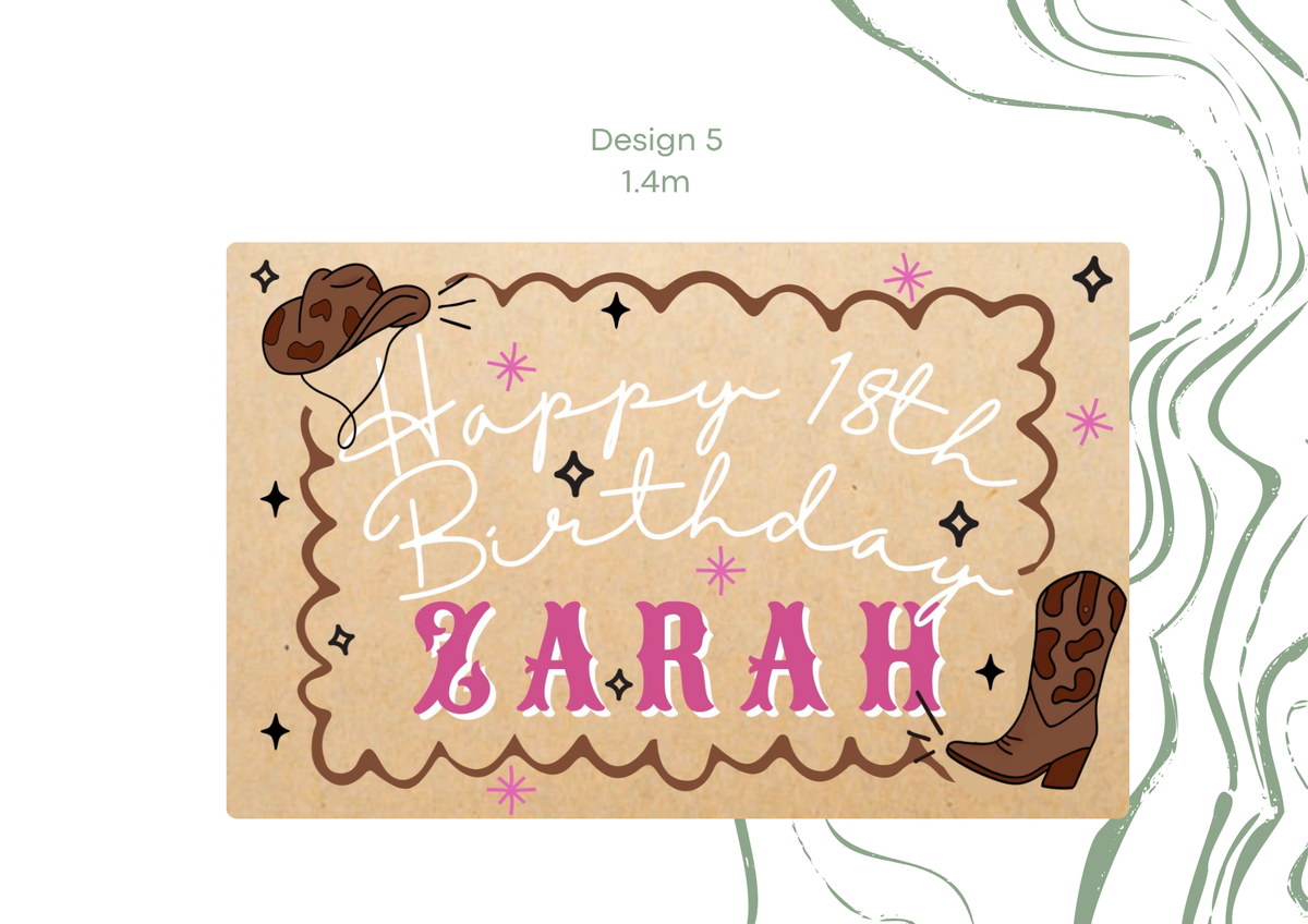 Western Girly Birthday Banner