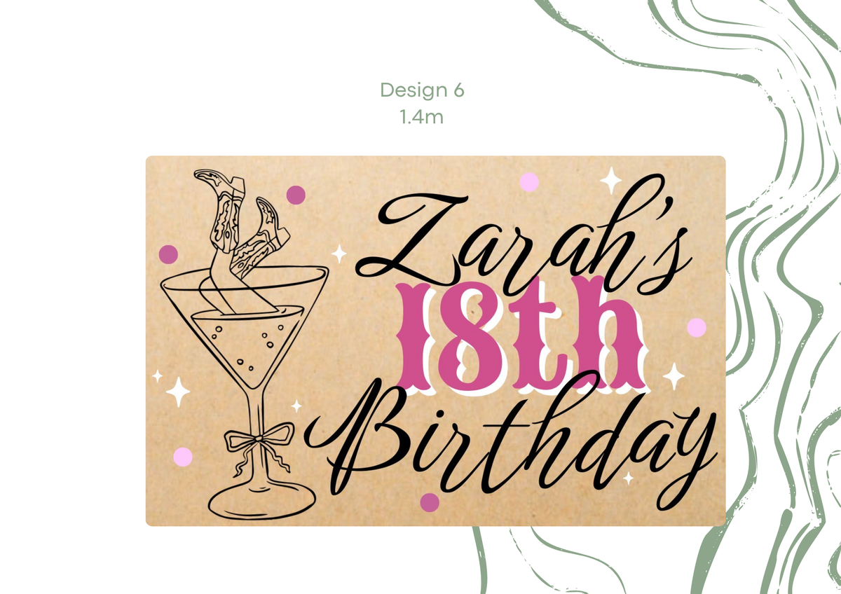 Western Girly Birthday Banner