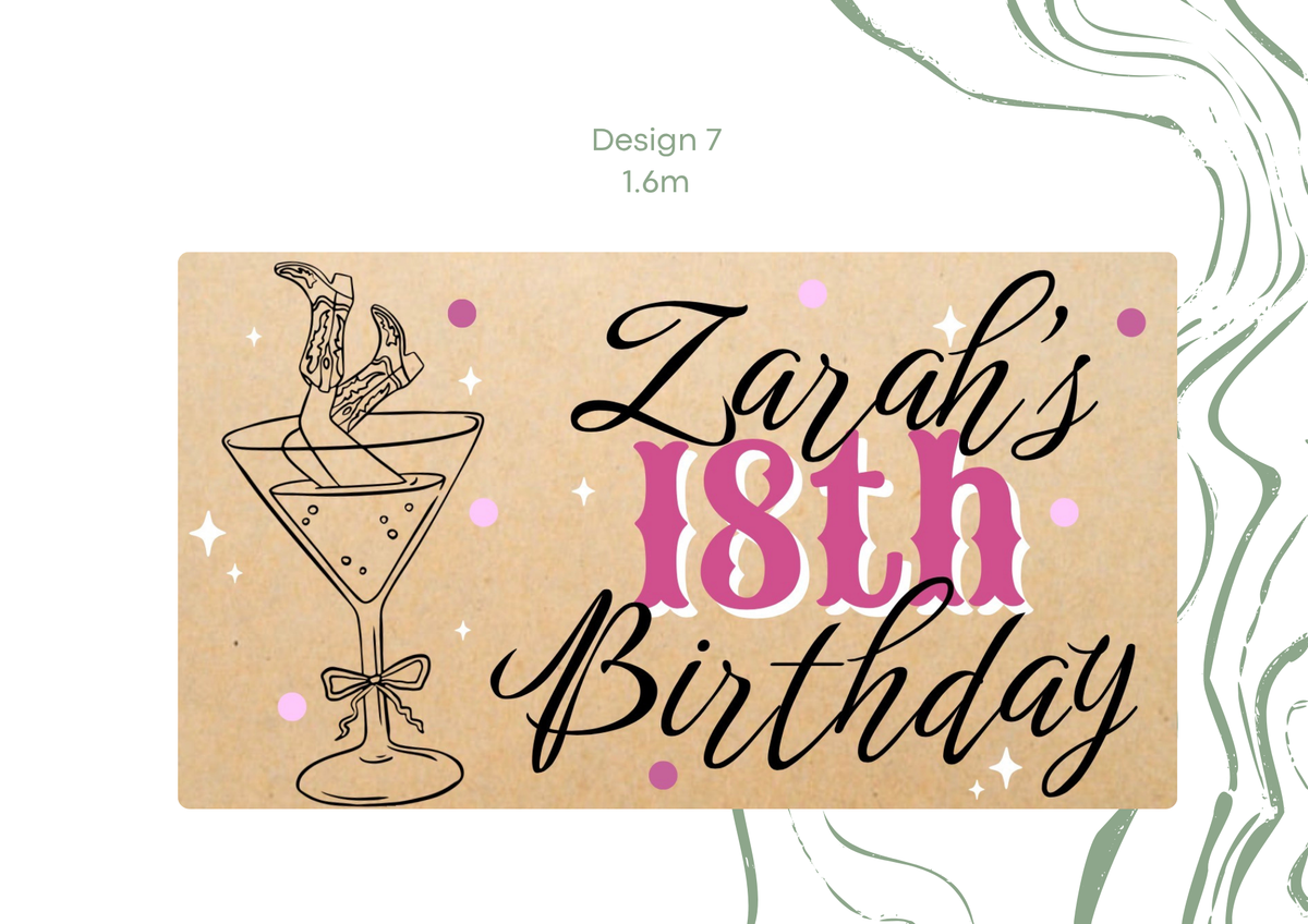 Western Girly Birthday Banner