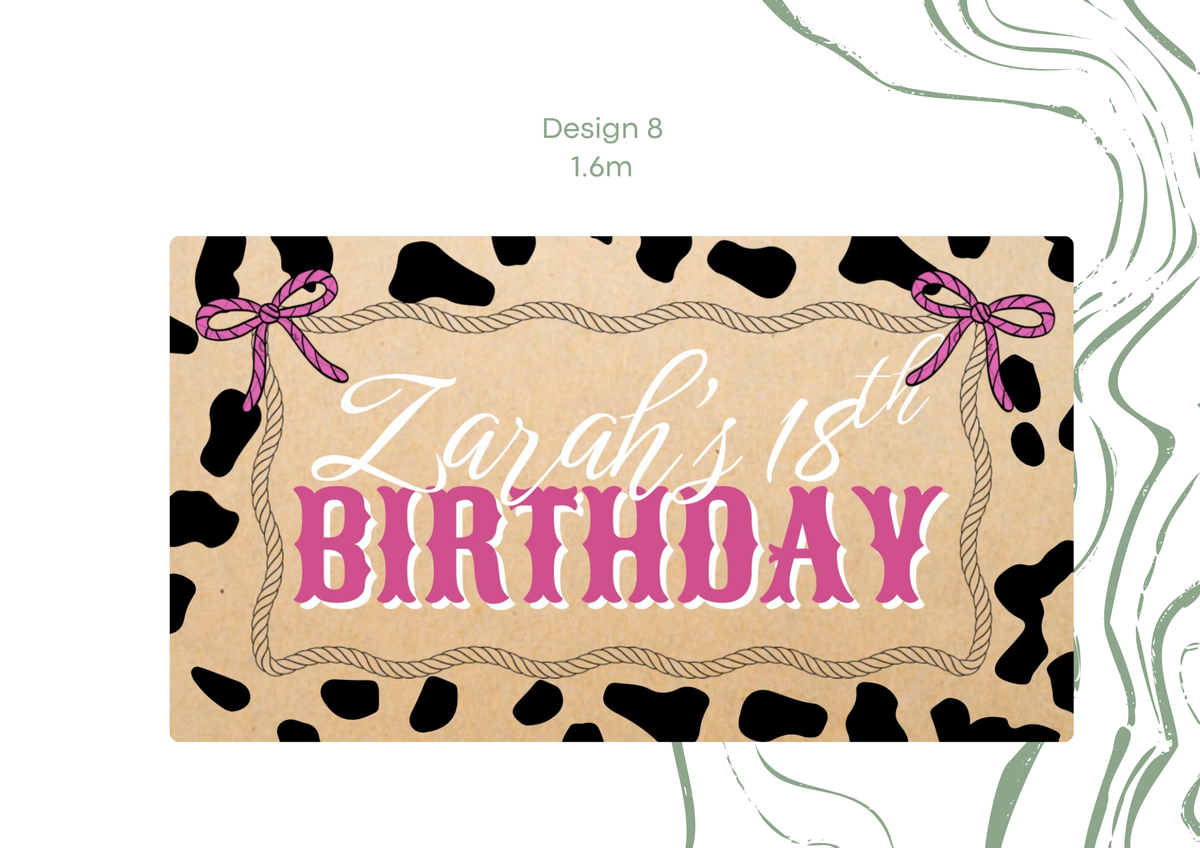 Western Girly Birthday Banner