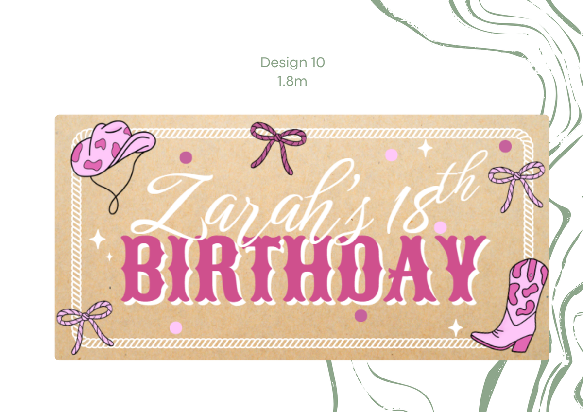 Western Girly Birthday Banner