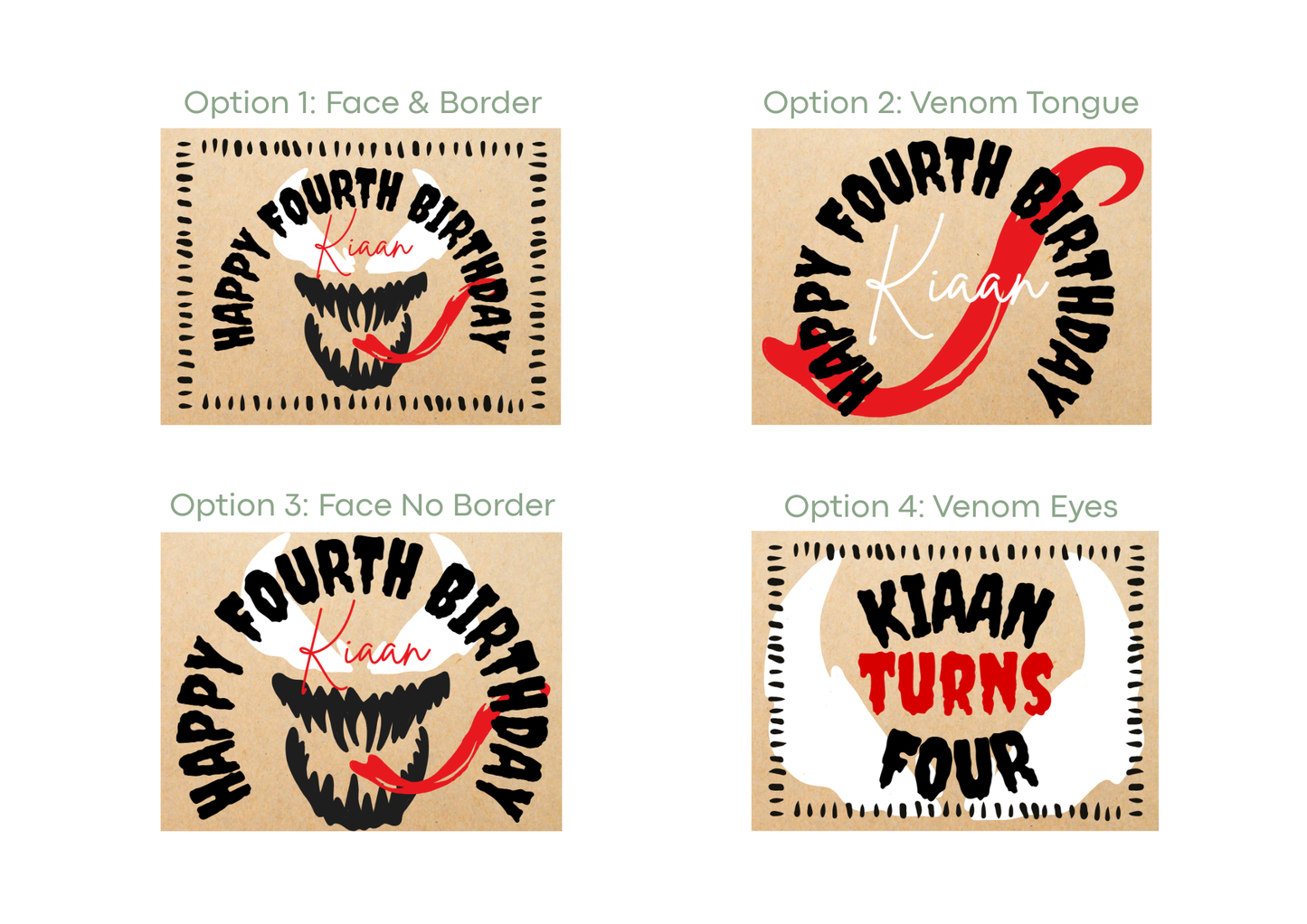 Venom Kids Birthday Banners
